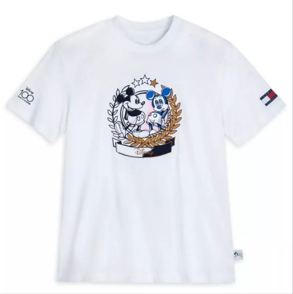 Tommy Hilfiger Disney Mickey Mouse Crest Shirt DISNEY100 Year Celebration Sz MED